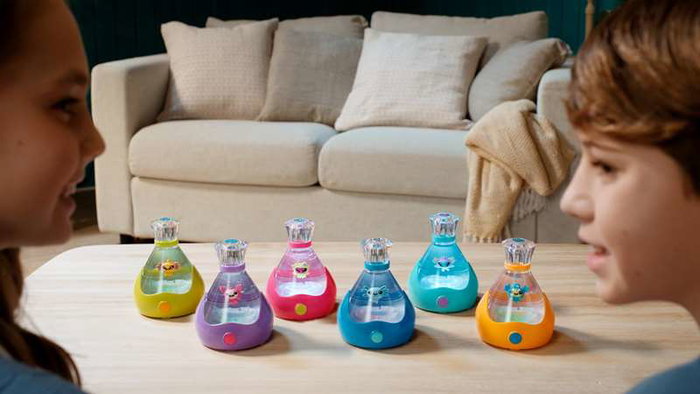 Bizak Fizzy Pets - Animal aquatique, bouteille magique qui révèle une adorable mascotte en ajoutant de l'eau, avec sons et lumières, pour enfants dès 5 ans