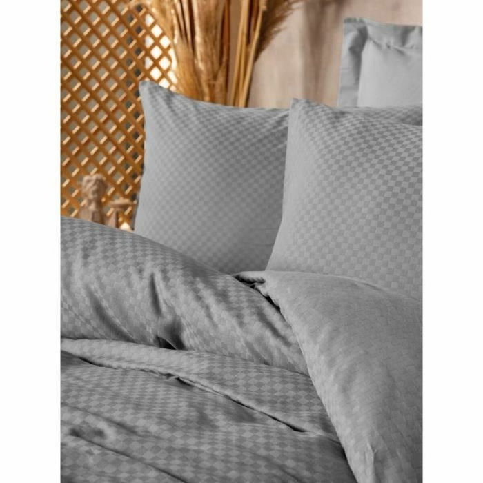 BigBuy Home Parure de couette Gris 220 x 240 cm en coton renforcé BigBuy Home Parure de couette Gris 220 x 240 cm en coton renforcé