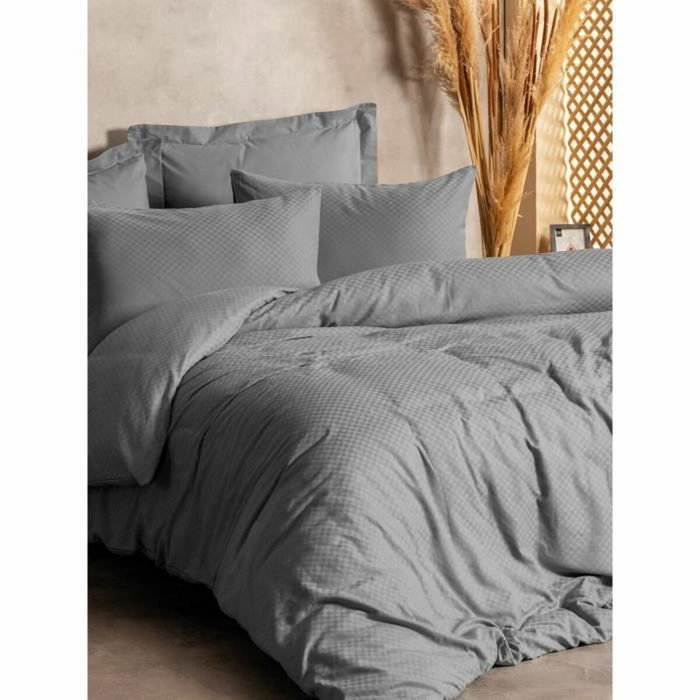 BigBuy Home Parure de couette Gris 220 x 240 cm en coton renforcé BigBuy Home Parure de couette Gris 220 x 240 cm en coton renforcé