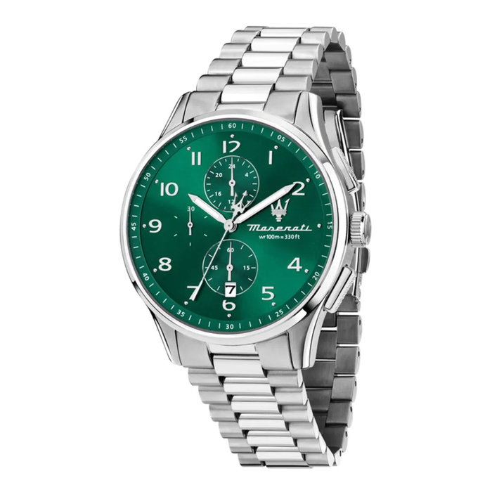 Maserati R8873624006 avec cadran vert et bracelet gris Maserati R8873624006 avec cadran vert et bracelet gris