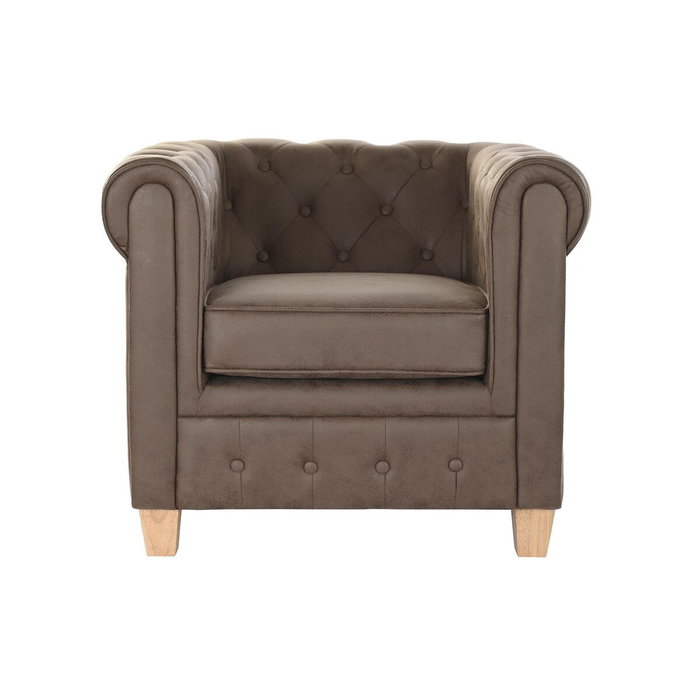Fauteuil DKD Home Decor 80 x 80 x 70 cm Bois Brun foncé
