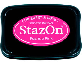 Tsukineko Almohadilla STAZON Rose Fuchsia pour verre et plastique