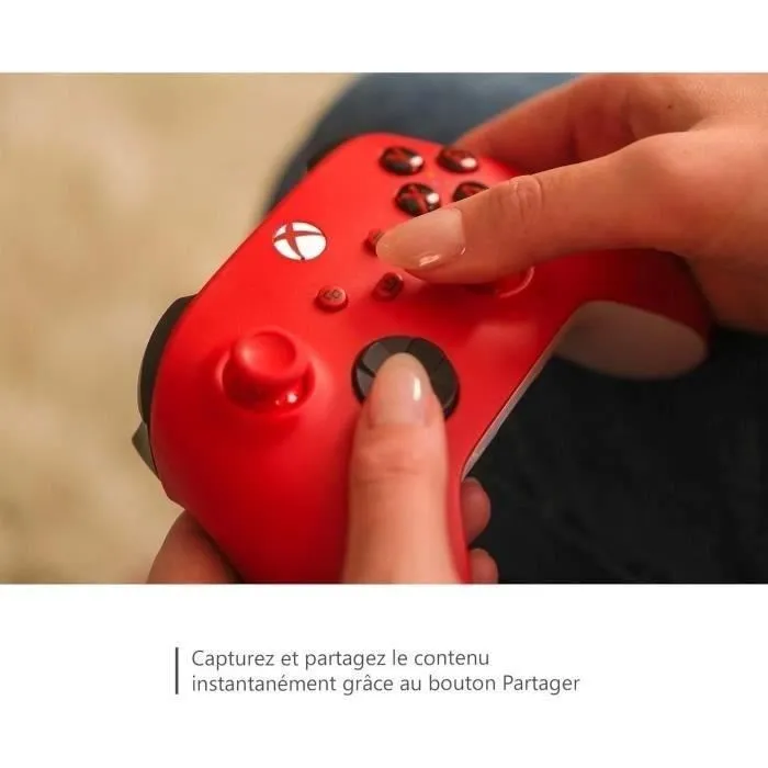 Microsoft Manette sans fil Xbox - Rouge - Avec surfaces texturées, bouton de partage et connexion multi-appareils Microsoft Manette sans fil Xbox - Rouge - Avec surfaces texturées, bouton de partage et connexion multi-appareils