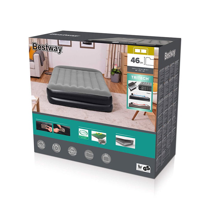 Bestway Lit Gonflable Tritech 2 Places avec Pompe Électrique Intégrée Bestway Lit Gonflable Tritech 2 Places avec Pompe Électrique Intégrée