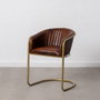 BigBuy Home Chaise de Salle à Manger Marron Doré Cuir Fer