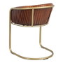 BigBuy Home Chaise de Salle à Manger Marron Doré Cuir Fer