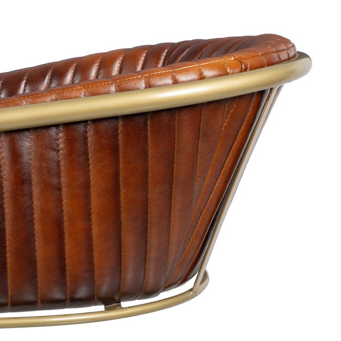 BigBuy Home Chaise de Salle à Manger Marron Doré Cuir Fer BigBuy Home Chaise de Salle à Manger Marron Doré Cuir Fer