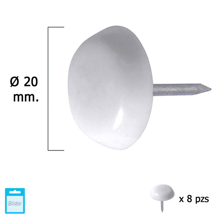 MAURER Patin grand format blanc Ø20 (blister 8 unités) MAURER Patin grand format blanc Ø20 (blister 8 unités)