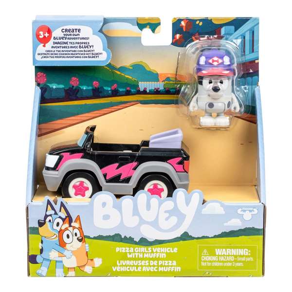 Moose Véhicule Basics Bluey avec Figurines Articulées - Modèles Surtis - Langues : Espagnol, Portugais - Age 3 Ans et Plus