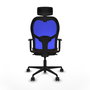Piqueras y Crespo Chaise de Bureau Jorquera avec Appui-tête Bleu et Brun foncé