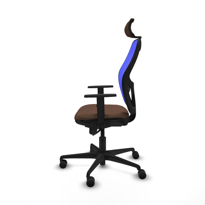 Piqueras y Crespo Chaise de Bureau Jorquera avec Appui-tête Bleu et Brun foncé