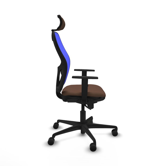 Piqueras y Crespo Chaise de Bureau Jorquera avec Appui-tête Bleu et Brun foncé