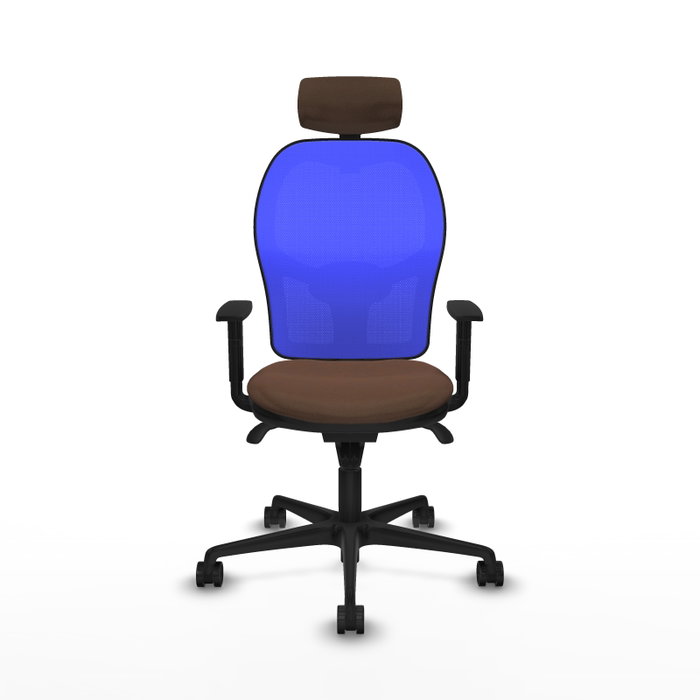 Piqueras y Crespo Chaise de Bureau Jorquera avec Appui-tête Bleu et Brun foncé
