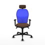 Piqueras y Crespo Chaise de Bureau Jorquera avec Appui-tête Bleu et Brun foncé