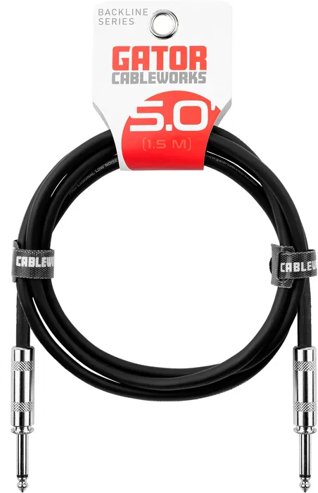 Cableworks Câble d'instrument Jack/Jack 1,5m - Mono, Noir, PVC