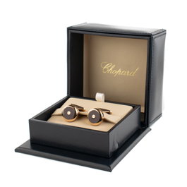 Chopard Classic Racing boutons de manchette en fibre de carbone rouge et métal doré rose