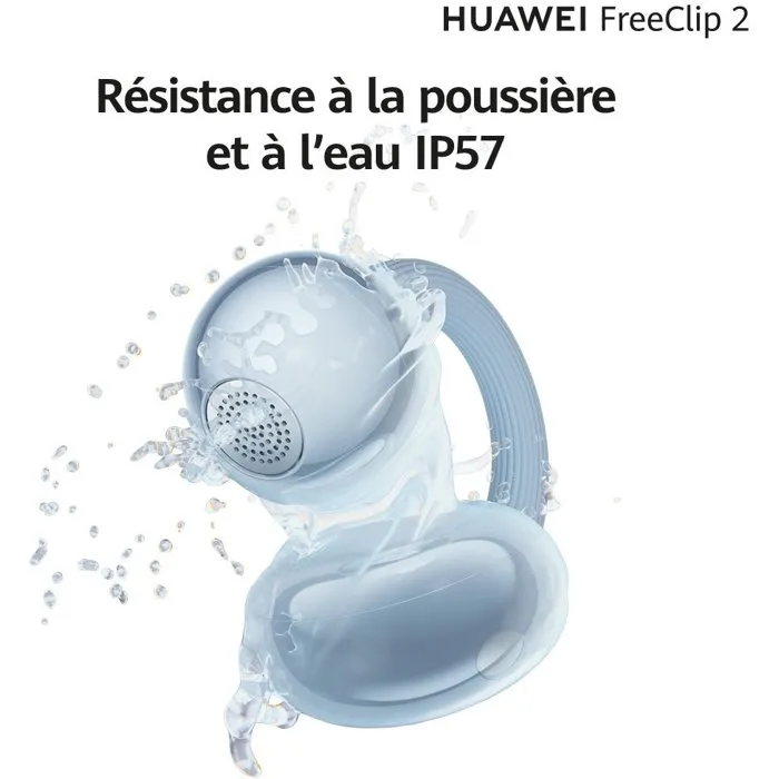 Écouteurs Bluetooth à clipser Huawei FreeClip 2 Bleu