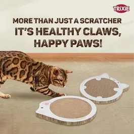 Trixie - Tapis à gratter Junior pour chat avec herbe à chat - Gris clair - 31 x 32.5 cm