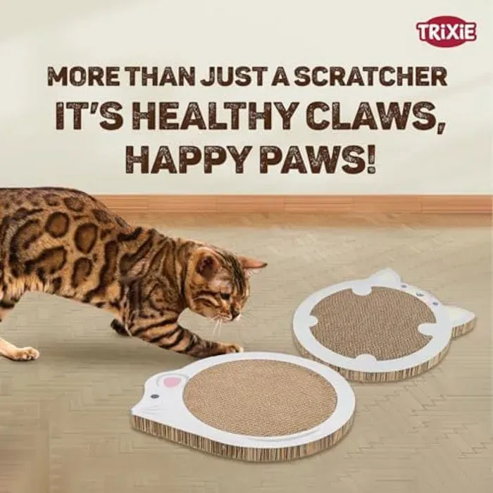 Trixie - Tapis à gratter Junior pour chat avec herbe à chat - Gris clair - 31 x 32.5 cm