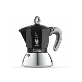 Bialetti Cafetière Italienne MOKA Induction 2 Tasses 100 ml Noir - Espresso Rapide et Savoureux - Compatible Plaques à Induction