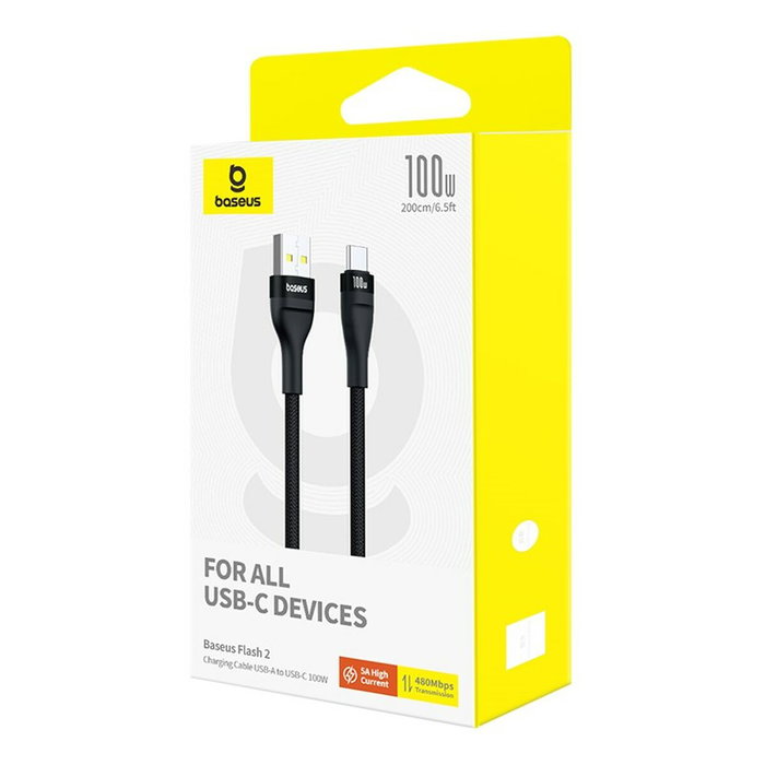 Baseus Câble USB A vers USB-C P10311804111-01 Noir 2 m