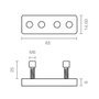 Fixation à platine Micel TLD25 65 x 14,5 x 6 mm Auvent Inférieur