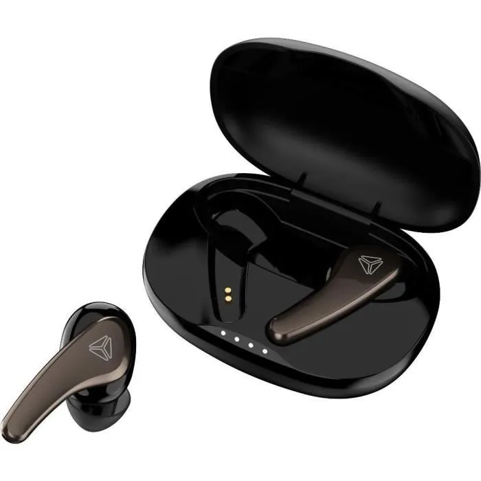 Yenkee TABOO YHP 05BT BK Écouteurs sans fil TWS Bluetooth 5.2 rechargeables, autonomie 6h avec étui, capteurs tactiles et son haute qualité