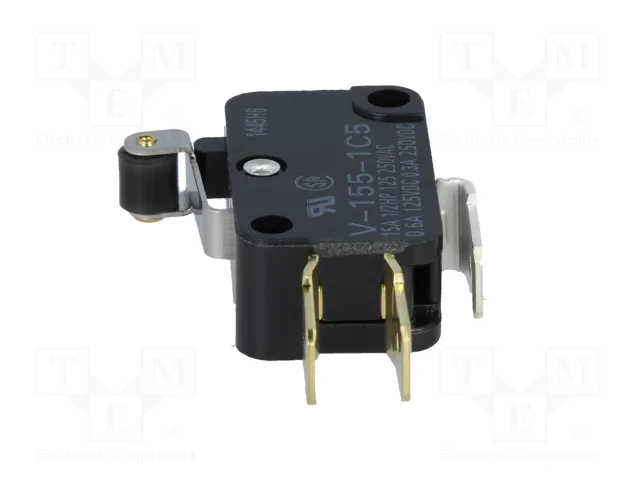 Aratas (Formerly Omron Components) Microcommutateur SNAP ACTION SPDT avec levier à rouleau Aratas (Formerly Omron Components) Microcommutateur SNAP ACTION SPDT avec levier à rouleau