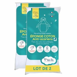 P'Tit Lit Lot de 2 Protège-matelas Bébé Anti Acariens 70x140 cm Blanc