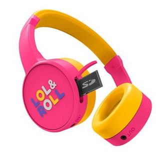 Energy Sistem Lol&Roll Pop Casque Enfant Bluetooth 5.1 avec Limiteur 85 dB, Music Share, microSD, Mic, USB-C, Rosa
