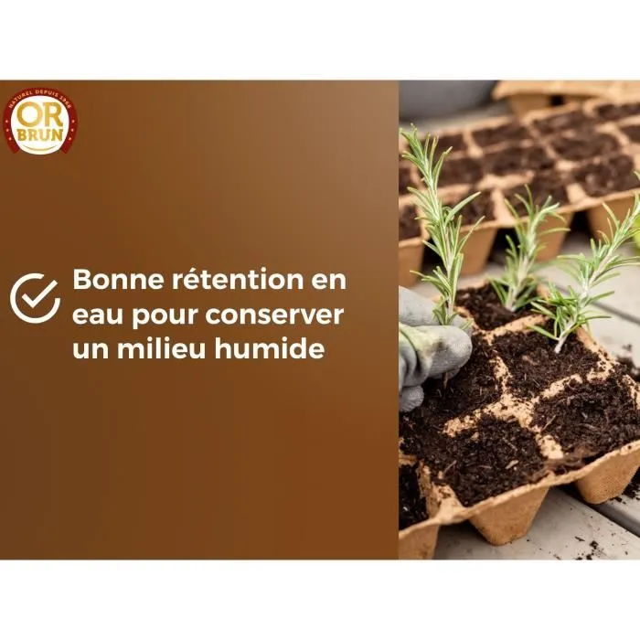 Or Brun OBRTSEM6U Terreau pour Semis 6L - Améliore le Drainage et la Rétention d'Eau - Germination Optimale