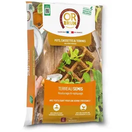 Or Brun OBRTSEM6U Terreau pour Semis 6L - Améliore le Drainage et la Rétention d'Eau - Germination Optimale