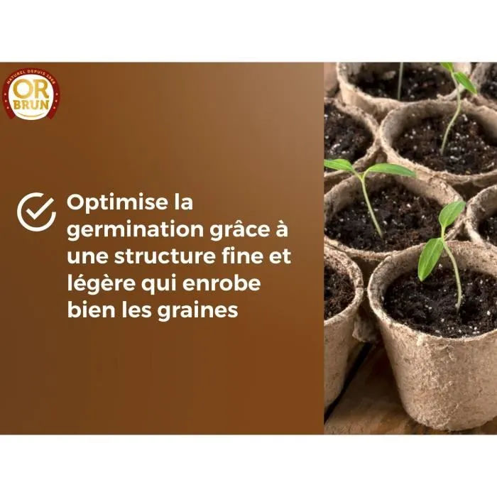 Or Brun OBRTSEM6U Terreau pour Semis 6L - Améliore le Drainage et la Rétention d'Eau - Germination Optimale