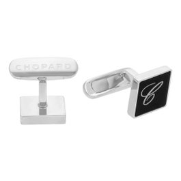 CHOPARD Gemelos Classic Laque Noire et Métal Argenté 2cm