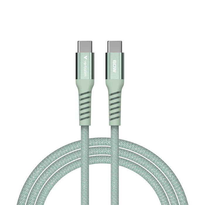 Verbatim Sync & Charge Câble magnétique USB-C vers USB-C 60W 120cm Vert