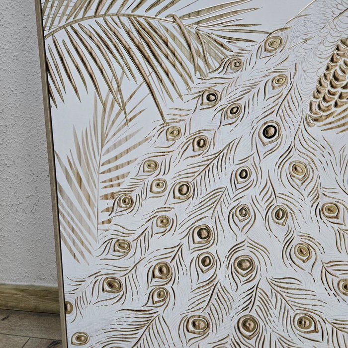 Home ESPRIT Toile Blanc Naturel Paon Tropical 100 x 5 x 100 cm (2 Unités) Home ESPRIT Toile Blanc Naturel Paon Tropical 100 x 5 x 100 cm (2 Unités)