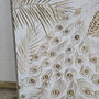 Home ESPRIT Toile Blanc Naturel Paon Tropical 100 x 5 x 100 cm (2 Unités)