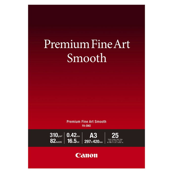 Canon FA-SM 2 Premium FineArt Smooth A3, 25 feuilles, 310 g/m² Canon FA-SM 2 Premium FineArt Smooth A3, 25 feuilles, 310 g/m²