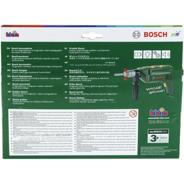 Klein Perceuse Électronique Jeu Enfant 8410 - Reproduction Bosch avec Bruitage, Lumière et Rotation du Foret - Jouet de Bricolage à Partir de 3 Ans