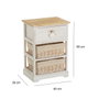 BigBuy Home Caisson à Tiroirs SWEET HEART Crème Naturel