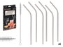 Kinvara Set de 6 Pailles en Acier Inoxydable avec Brosse de Nettoyage Argenté 13x25x1 cm (Set de 24)