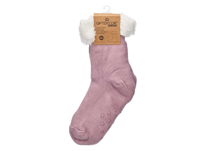 GIFTDECOR Chaussette Sherpa Infantil Lila Claro