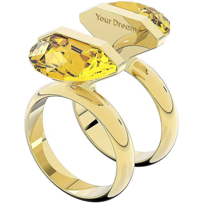Swarovski Bague Lucent Dorée en Acier Inoxydable Taille 50