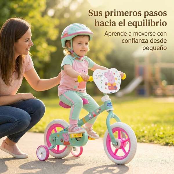 Toimsa - Bicicleta sin pedales peppa pig 10" - Vélo d'équilibre sans pédales Peppa Pig 10 pouces pour enfant dès 2 ans