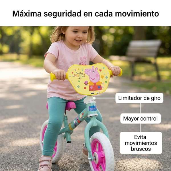 Toimsa - Bicicleta sin pedales peppa pig 10" - Vélo d'équilibre sans pédales Peppa Pig 10 pouces pour enfant dès 2 ans