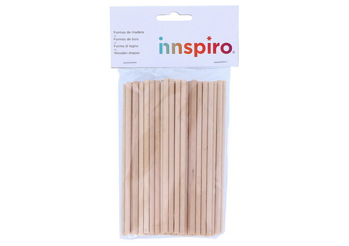 Innspiro Bâtonnets en bois naturel 150x5mm, 60 unités