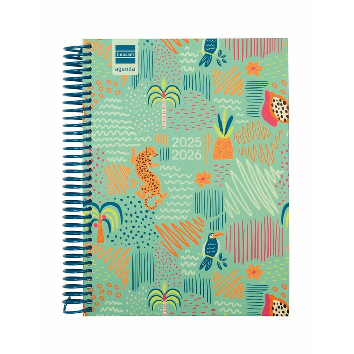 Agenda Finocam DIVA Multicouleur quarto 15,5 x 21,2 cm Jungle 2025-2026 Agenda Finocam DIVA Multicouleur quarto 15,5 x 21,2 cm Jungle 2025-2026