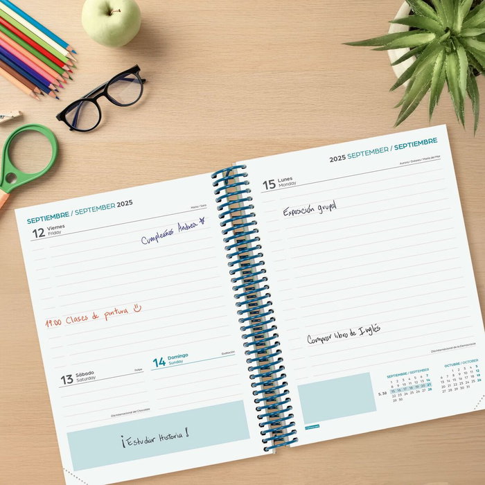 Agenda Finocam DIVA Multicouleur quarto 15,5 x 21,2 cm Jungle 2025-2026 Agenda Finocam DIVA Multicouleur quarto 15,5 x 21,2 cm Jungle 2025-2026