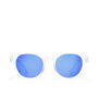 Hawkers WARWICK KIDS Lunettes de soleil enfant rondes polarisées, cristal bleu, #cristal bleu