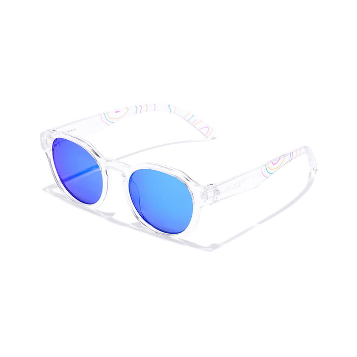 Hawkers WARWICK KIDS Lunettes de soleil enfant rondes polarisées, cristal bleu, #cristal bleu